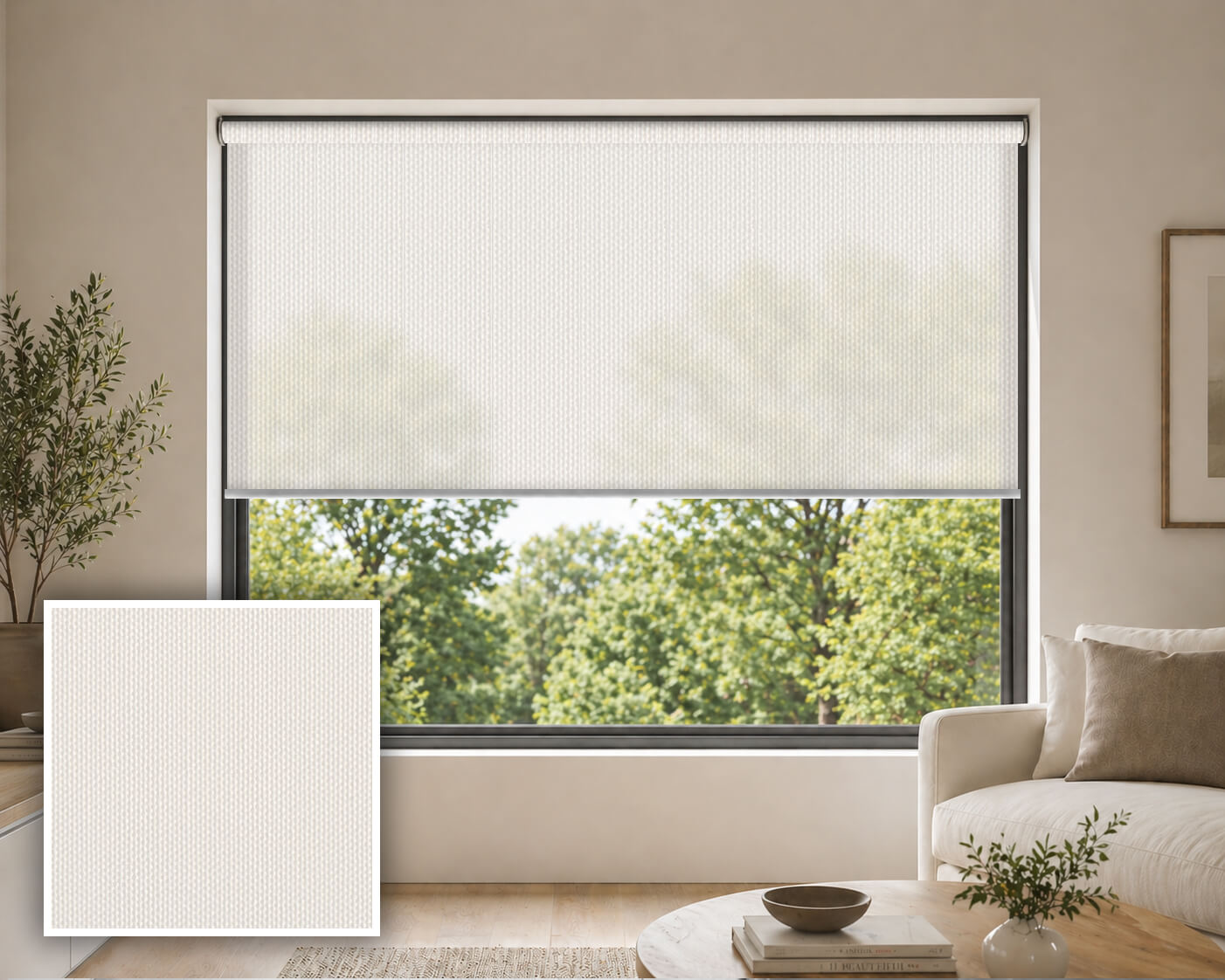 Ambray Ecru Light Filtering Roller Blind