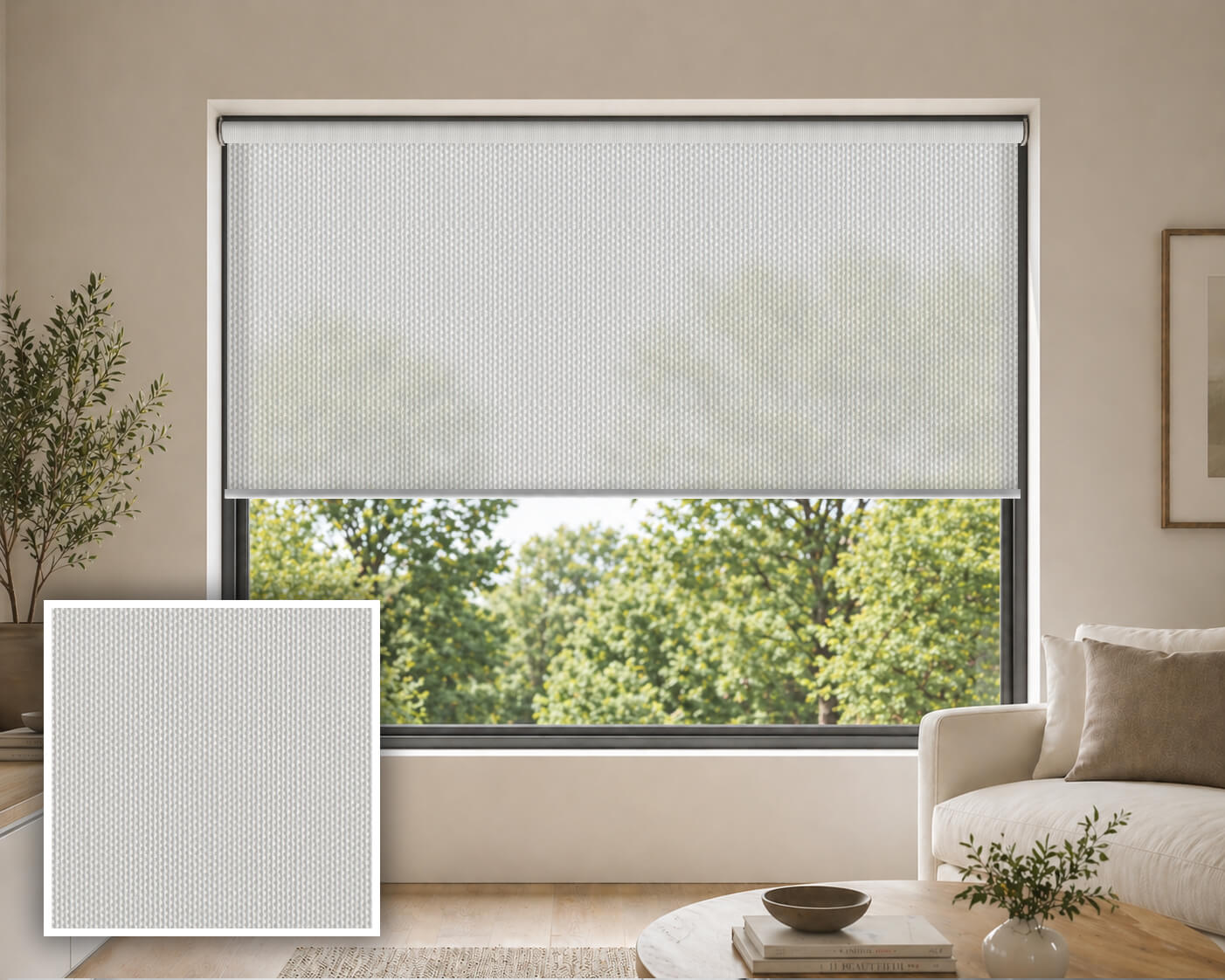 Ambray Moonstone Light Filtering Roller Blind