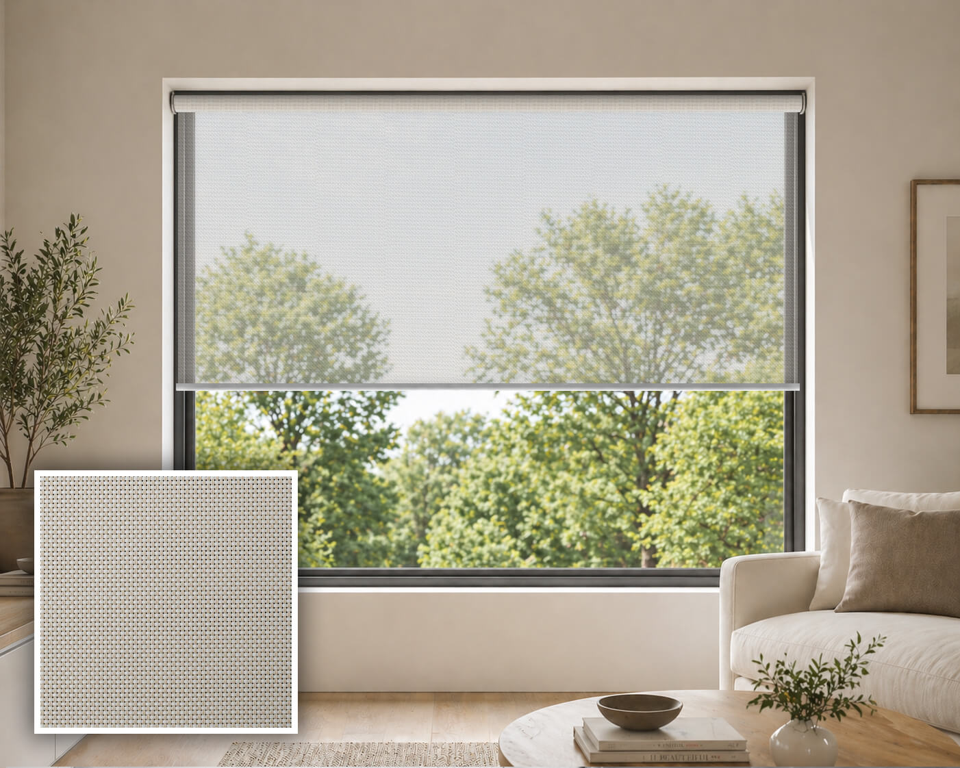 Contempo Shade Bone Screen Roller Blind