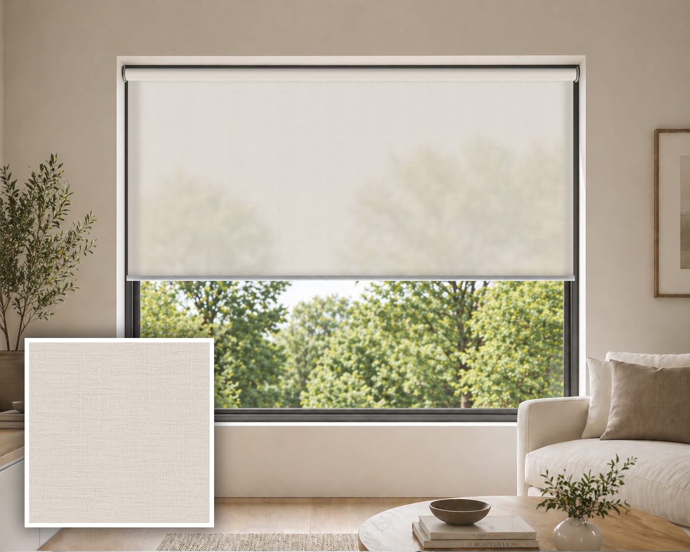 Istanbul Limestone Light Filtering Roller Blind
