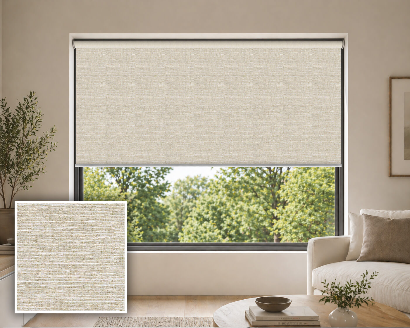 Latos Paperbark Blockout Roller Blind