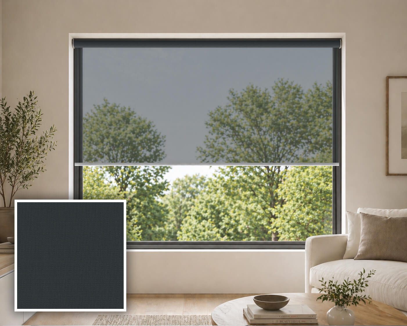 Modishy Charcoal Screen Roller Blind