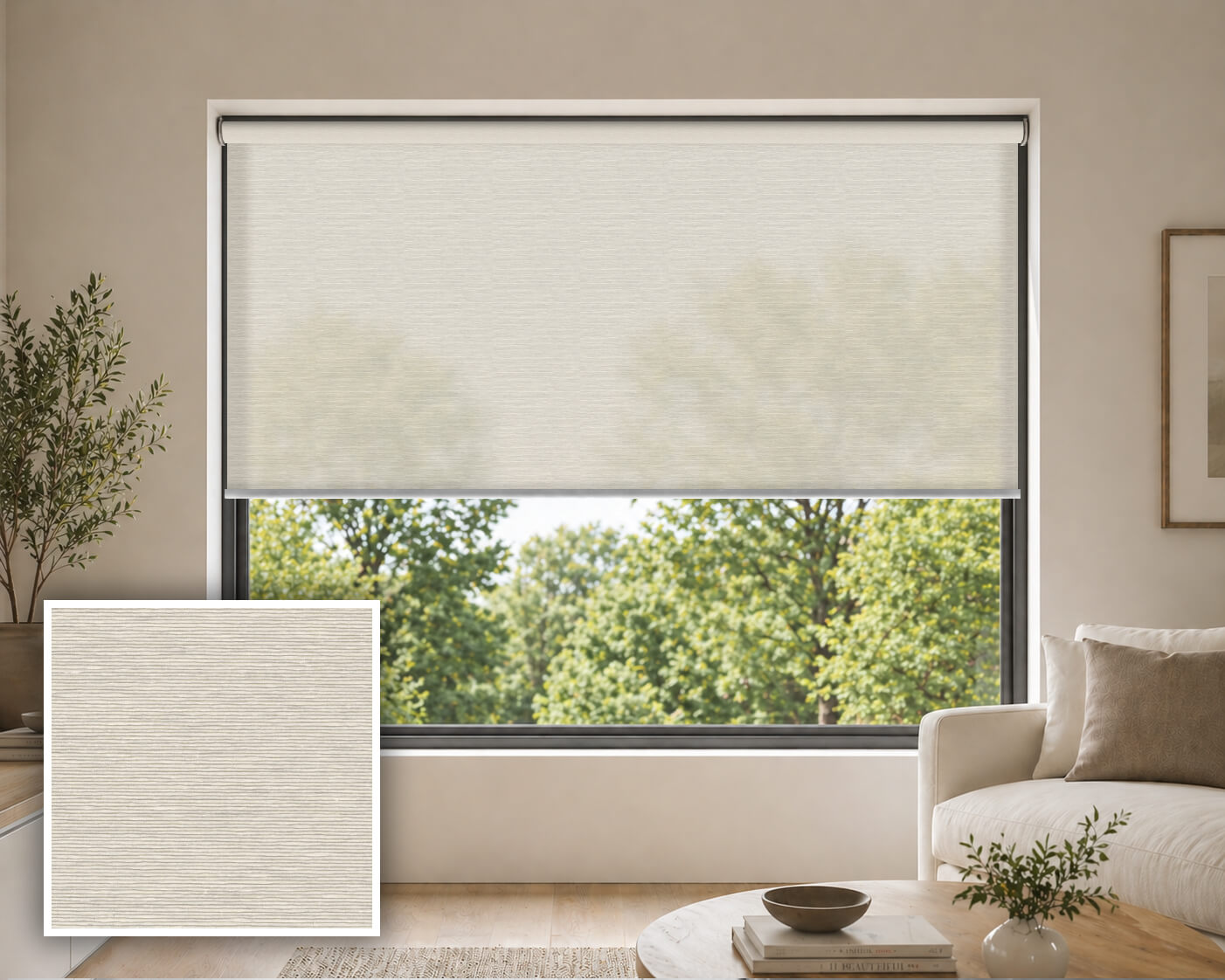 Waterlou Birch Light Filtering Roller Blind