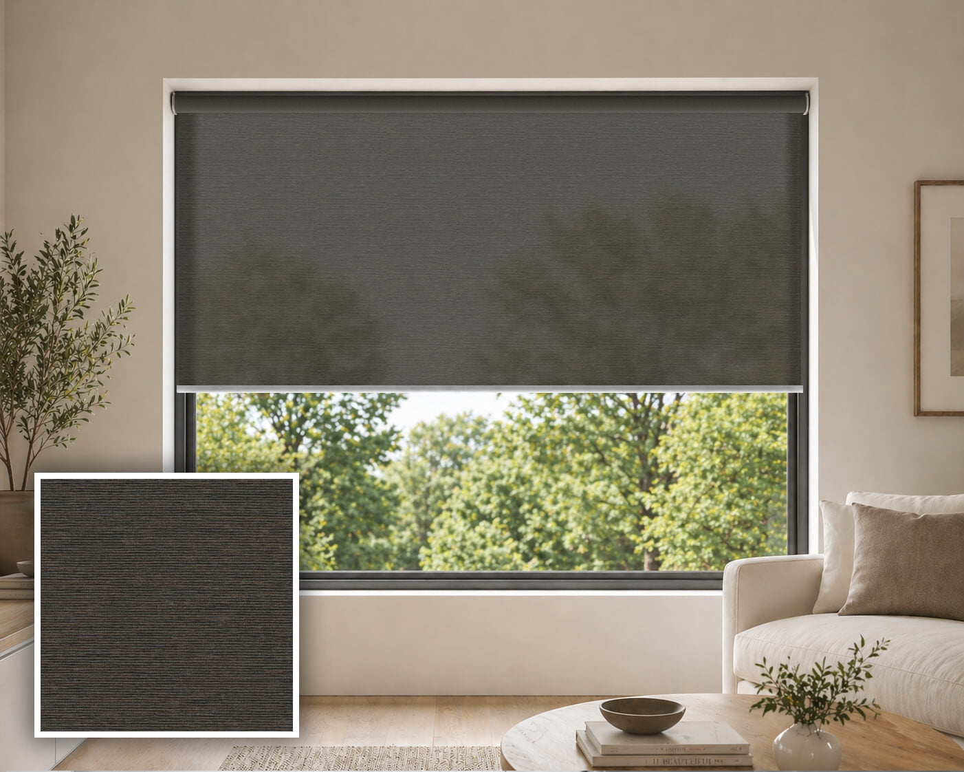 Waterlou Bourneville Light Filtering Roller Blind