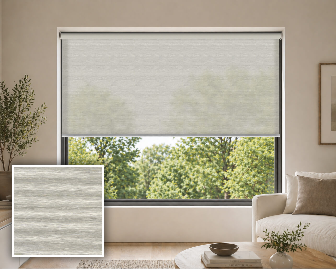 Waterlou Concrete Light Filtering Roller Blind