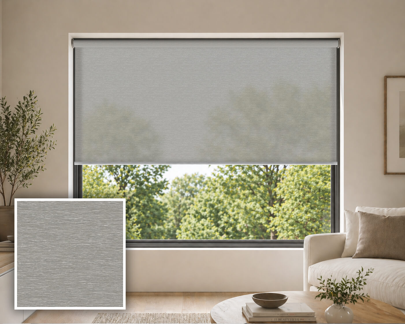 Waterlou Dove Light Filtering Roller Blind